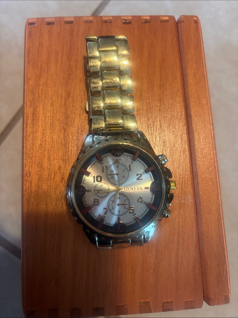 Geneva Gold and Silver Tone Men's Chronograph Watch